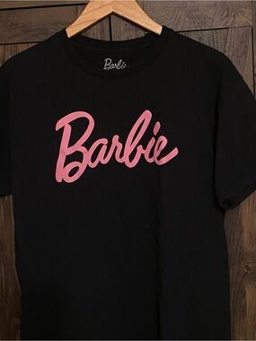 Black Barbie  T‑Shirt with Pink Logo